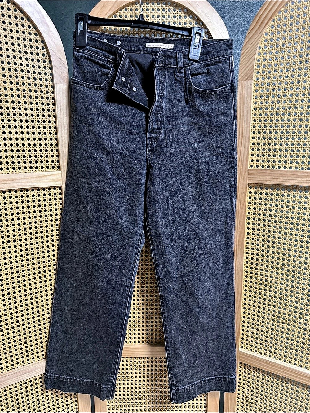 Levi's Ribcage Straight Ankle Jeans Gray Waist 28